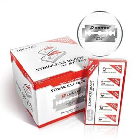 img 2 attached to 🪒 Dorco ST301 Platinum Extra Double Edge Razor Blades 100 Ct: Superior Quality Blades for Smooth Shaving Experience