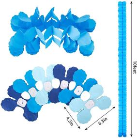 img 3 attached to 🎉 Party Decoration: RUBFAC 6pcs Blue and White Streamers Tissue Paper Hanging Flower Garland with Four-Leaf Clover Design