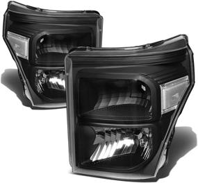 img 3 attached to 🚗 Black Housing Headlights Replacement [HL-OH-FSU13-BK-CL1] for 2011-2016 F-250 / F-350 / F-450 / F-550 Super Duty