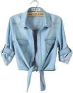 cotton knotted denim jacket sleeve women's clothing for coats, jackets & vests logo