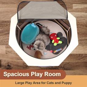 img 2 attached to 🐾 Meow&amp;Woof Cat Playpen: Sturdy Wood Frame, Ideal for Small Animals, Cats & Dogs – Indoor Cage for Kittens and Puppies, Long-lasting Use