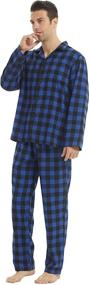 img 3 attached to Flannel Pajamas Cotton Sleepwear Pockets Men's Clothing in Sleep & Lounge