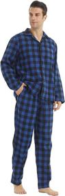 img 1 attached to Flannel Pajamas Cotton Sleepwear Pockets Men's Clothing in Sleep & Lounge