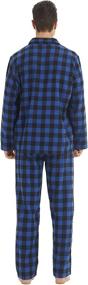 img 2 attached to Flannel Pajamas Cotton Sleepwear Pockets Men's Clothing in Sleep & Lounge