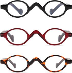 img 3 attached to 👓 3 Pack Small Oval Reading Glasses for Women - Vintage Spring Hinge Eyewear