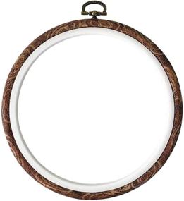 img 4 attached to 🧵 Milisten Round Cross Stitch Hoop Ring: Imitated Display Frame for Art Craft, Sewing, and Hanging – A versatile embroidery essential!