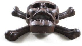 img 2 attached to 💀 Skull & Crossbones Cast Iron Wall Mounted Bottle Opener: Quirky and Convenient Access to Refreshments