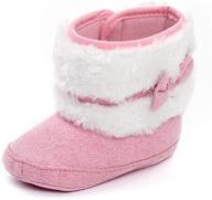 👶 yicornchen baby girl bowknot winter warm snow boots: anti-slip, mid calf, infant crib shoes logo