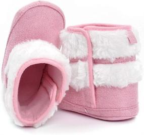 img 1 attached to 👶 Yicornchen Baby Girl Bowknot Winter Warm Snow Boots: Anti-Slip, Mid Calf, Infant Crib Shoes