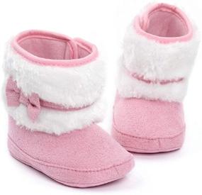 img 3 attached to 👶 Yicornchen Baby Girl Bowknot Winter Warm Snow Boots: Anti-Slip, Mid Calf, Infant Crib Shoes