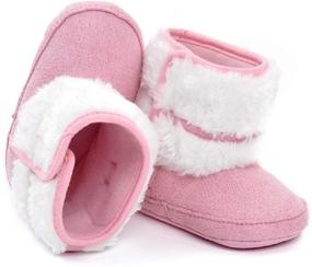 img 2 attached to 👶 Yicornchen Baby Girl Bowknot Winter Warm Snow Boots: Anti-Slip, Mid Calf, Infant Crib Shoes