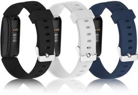 img 3 attached to 🌈 Stylish and Adjustable 8 Pack Bands for Fitbit Inspire 2 - Perfect Fit for Women and Men (Black/White/Pink/Teal/Blue/Wine red/Apricot/Purple)