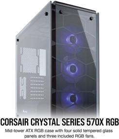 img 3 attached to 🔮 Корпус Corsair Crystal 570X RGB черный Mid-Tower с 3 вентиляторами из закаленного стекла RGB