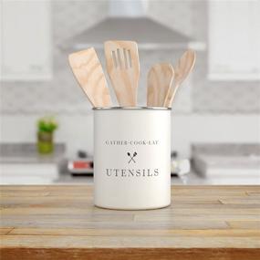 img 3 attached to 🍴 Barnyard Designs Metal Utensil Crock Holder: Rustic Farmhouse Countertop Decor for Country Kitchen Storage