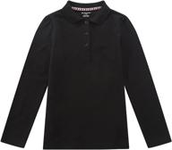 bienie girl's quick-dry long sleeve polo with breathable fabric logo