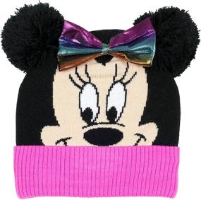 img 3 attached to 🧢 SEO-Optimized Disney Minnie Mouse Winter Hat and Mitten Set for Toddler Girls, Ages 2-4