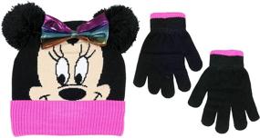 img 4 attached to 🧢 SEO-Optimized Disney Minnie Mouse Winter Hat and Mitten Set for Toddler Girls, Ages 2-4