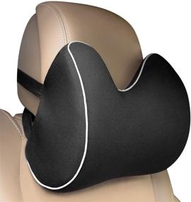img 4 attached to 🚗 Feagar Car Seat Neck Pillow: Ultimate Comfort and Pain Relief with Adjustable Straps and Washable Cover - 100% Pure Memory Foam and Ergonomic Design (Black)