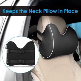 img 1 attached to 🚗 Feagar Car Seat Neck Pillow: Ultimate Comfort and Pain Relief with Adjustable Straps and Washable Cover - 100% Pure Memory Foam and Ergonomic Design (Black)