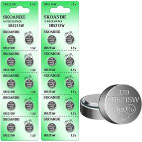 img 4 attached to SKOANBE 20Packs SR521SW 379 LR521 AG0 1.5V Silver Oxide Watch Battery: Long-lasting Power for Your Timepiece