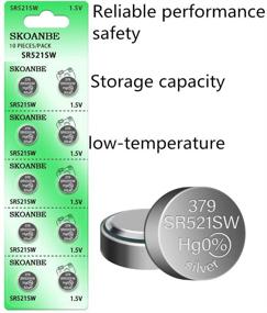 img 3 attached to SKOANBE 20Packs SR521SW 379 LR521 AG0 1.5V Silver Oxide Watch Battery: Long-lasting Power for Your Timepiece