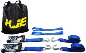 img 4 attached to Ratchet Straps Heavy Duty Tie Down Set Exterior Accessories