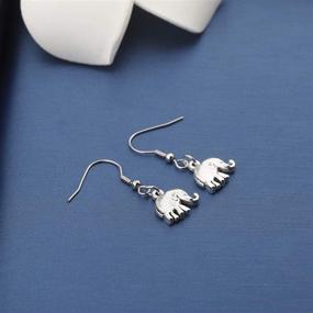 img 1 attached to 🐘 Good Luck Elephant Jewelry for Women and Girls - Mini Elephant Pendant Dangle Earrings with Animal Theme - MYOSPARK Lovely