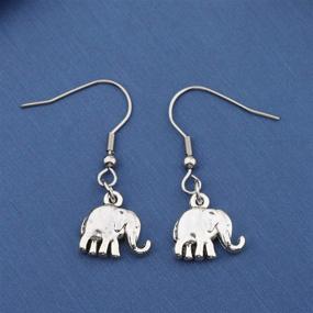 img 2 attached to 🐘 Good Luck Elephant Jewelry for Women and Girls - Mini Elephant Pendant Dangle Earrings with Animal Theme - MYOSPARK Lovely