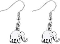 🐘 good luck elephant jewelry for women and girls - mini elephant pendant dangle earrings with animal theme - myospark lovely logo