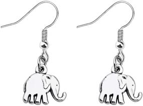 img 4 attached to 🐘 Good Luck Elephant Jewelry for Women and Girls - Mini Elephant Pendant Dangle Earrings with Animal Theme - MYOSPARK Lovely