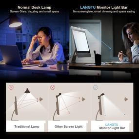 img 2 attached to 🖥️ LANGTU Computer Monitor Light Bar: USB Touch Sensor LED Desk Lamp with Stepless Color Temperature Adjustment for Home Office and Gaming