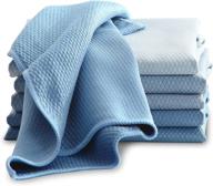 🪞 boomjoy microfiber glass cleaning cloths: lint free, streak free, high water absorption, towels for windows, mirrors, stainless steel - 5 pack (blue) logo