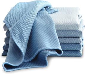 img 4 attached to 🪞 BOOMJOY Microfiber Glass Cleaning Cloths: Lint Free, Streak Free, High Water Absorption, Towels for Windows, Mirrors, Stainless Steel - 5 Pack (Blue)