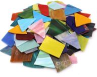 🎨 mosaic tiles crafts bulk: stunning stained glass sheets and shards - 35.27oz / 1kg assorted colors & shapes by litmind logo