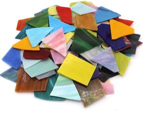 img 4 attached to 🎨 Mosaic Tiles Crafts Bulk: Stunning Stained Glass Sheets and Shards - 35.27oz / 1kg Assorted Colors & Shapes by LITMIND