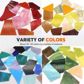 img 3 attached to 🎨 Mosaic Tiles Crafts Bulk: Stunning Stained Glass Sheets and Shards - 35.27oz / 1kg Assorted Colors & Shapes by LITMIND