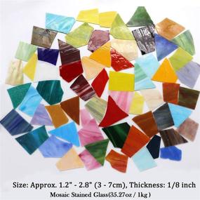 img 2 attached to 🎨 Mosaic Tiles Crafts Bulk: Stunning Stained Glass Sheets and Shards - 35.27oz / 1kg Assorted Colors & Shapes by LITMIND