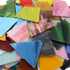 img 1 attached to 🎨 Mosaic Tiles Crafts Bulk: Stunning Stained Glass Sheets and Shards - 35.27oz / 1kg Assorted Colors & Shapes by LITMIND