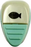 🐟 kuretake paper punch kurepunsh: small light blue fish shape puncher (5002500040) for creative crafts logo