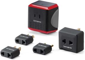 img 2 attached to 🔌 Samsonite Converter/Adapter Kit - Black/Red - One Size