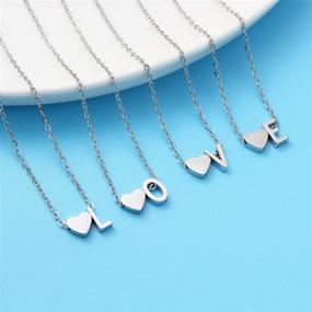 img 3 attached to 💖 Glimmerst Heart Initial Necklace: Personalized Stainless Steel Name Pendant for Women & Girls