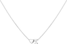 img 4 attached to 💖 Glimmerst Heart Initial Necklace: Personalized Stainless Steel Name Pendant for Women & Girls