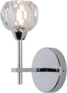 💎 stylish crystal wall sconces 1-light for indoor home decor: chrome vanity wall mount lighting fixture with g9 socket (g9 not included) логотип