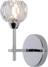 img 4 attached to 💎 Stylish Crystal Wall Sconces 1-Light for Indoor Home Decor: Chrome Vanity Wall Mount Lighting Fixture with G9 Socket (G9 NOT Included)