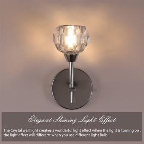 img 2 attached to 💎 Stylish Crystal Wall Sconces 1-Light for Indoor Home Decor: Chrome Vanity Wall Mount Lighting Fixture with G9 Socket (G9 NOT Included)