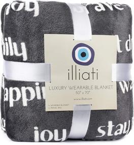 img 3 attached to 🎗 Wearable Healing Thoughts Blanket by illiati: A Unique Sherpa Fleece Throw Blanket for Inspirational Uplifting After Surgery Gifts, Breast Cancer Support, and Get Well Soon Wishes - Ideal for Women and Men in Gray