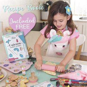 img 2 attached to 🦄 Girls' Unicorn Cookie Baking Set - Includes Apron, Cookie Cutters, Complete Cooking Kit with 14 Pieces - Ideal for Kitchen Dress-Up and Gifts - Ages 4-12