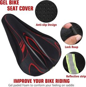 img 2 attached to 🚲 KINTTO Bike Seat Cushion - Enhanced Bicycle Saddle Cover - Padded Silica Gel & Memory Foam for Unparalleled Comfort On Cycling with Spinning Peloton Mountain Road Bikes for Men and Women