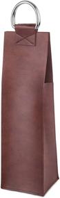 img 1 attached to 🍷 Classy Viski Admiral Brown Leather Wine Tote: Stylish Carrier for a Single Bottle