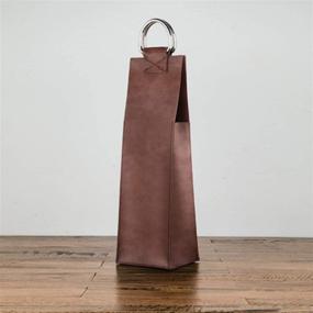 img 3 attached to 🍷 Classy Viski Admiral Brown Leather Wine Tote: Stylish Carrier for a Single Bottle